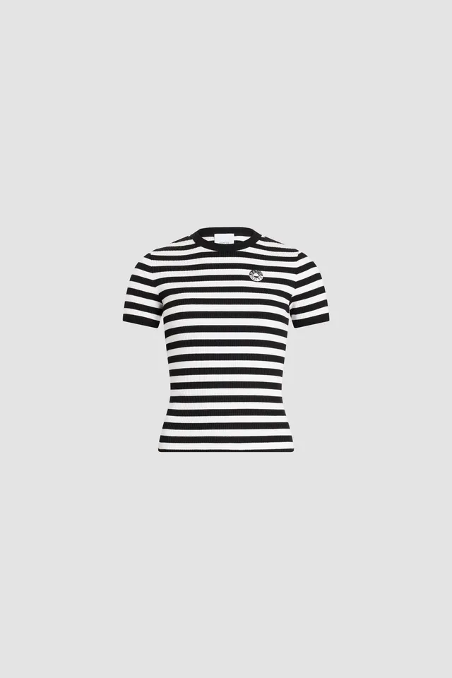 Patou JE232 t-shirt rayé noir blanc coton