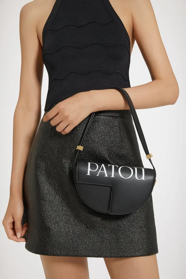 Patou Le Petit Patou P24BA003 sac cuir noir blanc