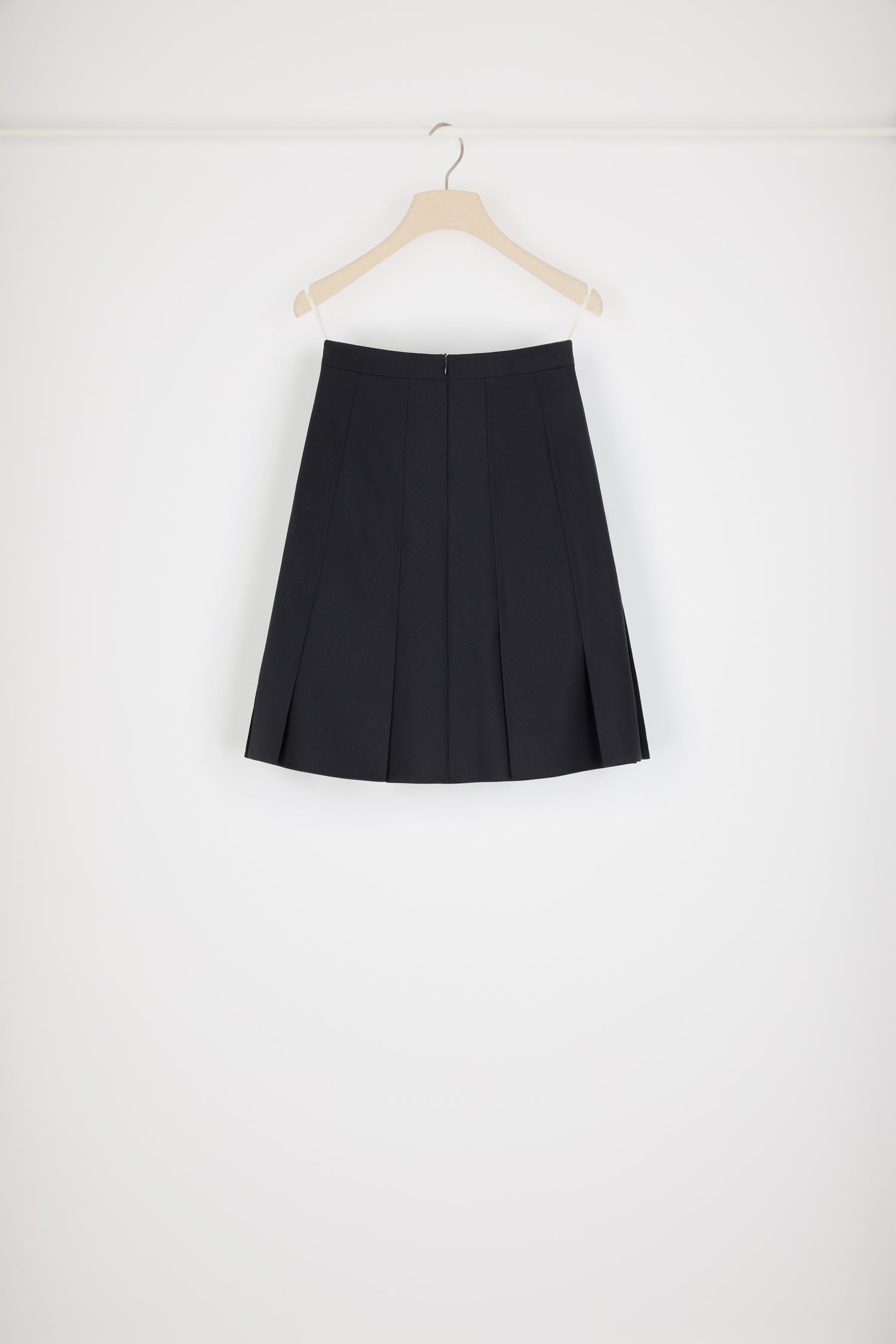 Patou P23SK0370103698N jupe plissée bleu nuit laine