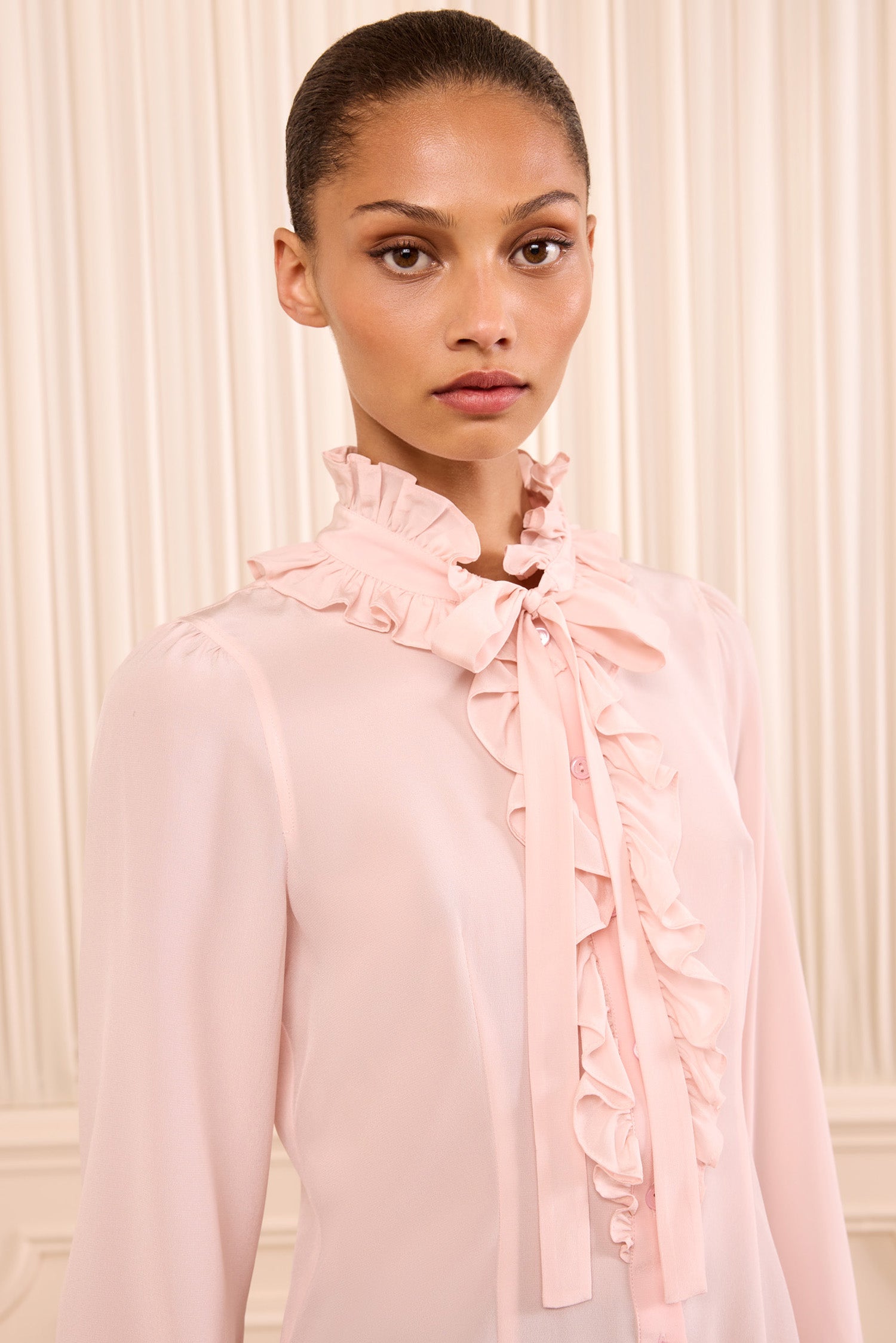 Ulla Johnson Catroux Long Sleeve Silk Blouse blouse soie Powder