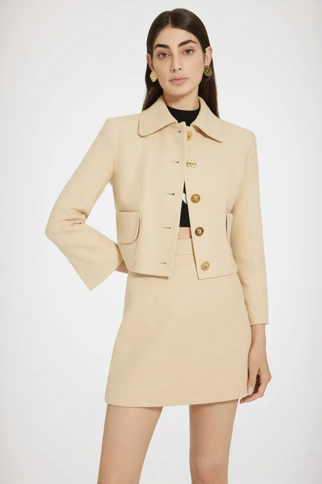 Patou Jackets P24JA0410162113B veste beige tweed coton