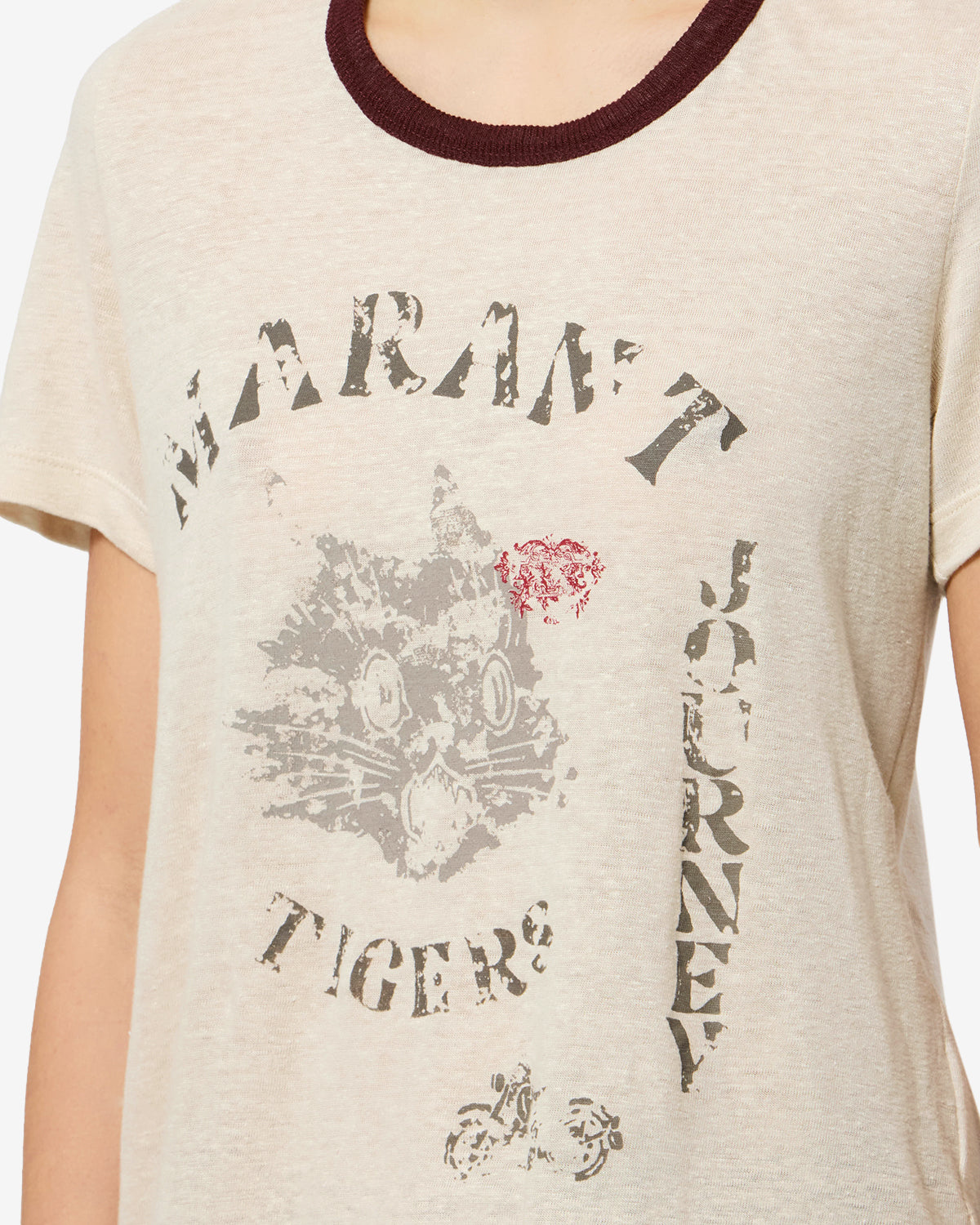 Isabel Marant Kiliann TS0016FA t-shirt beige clair lin