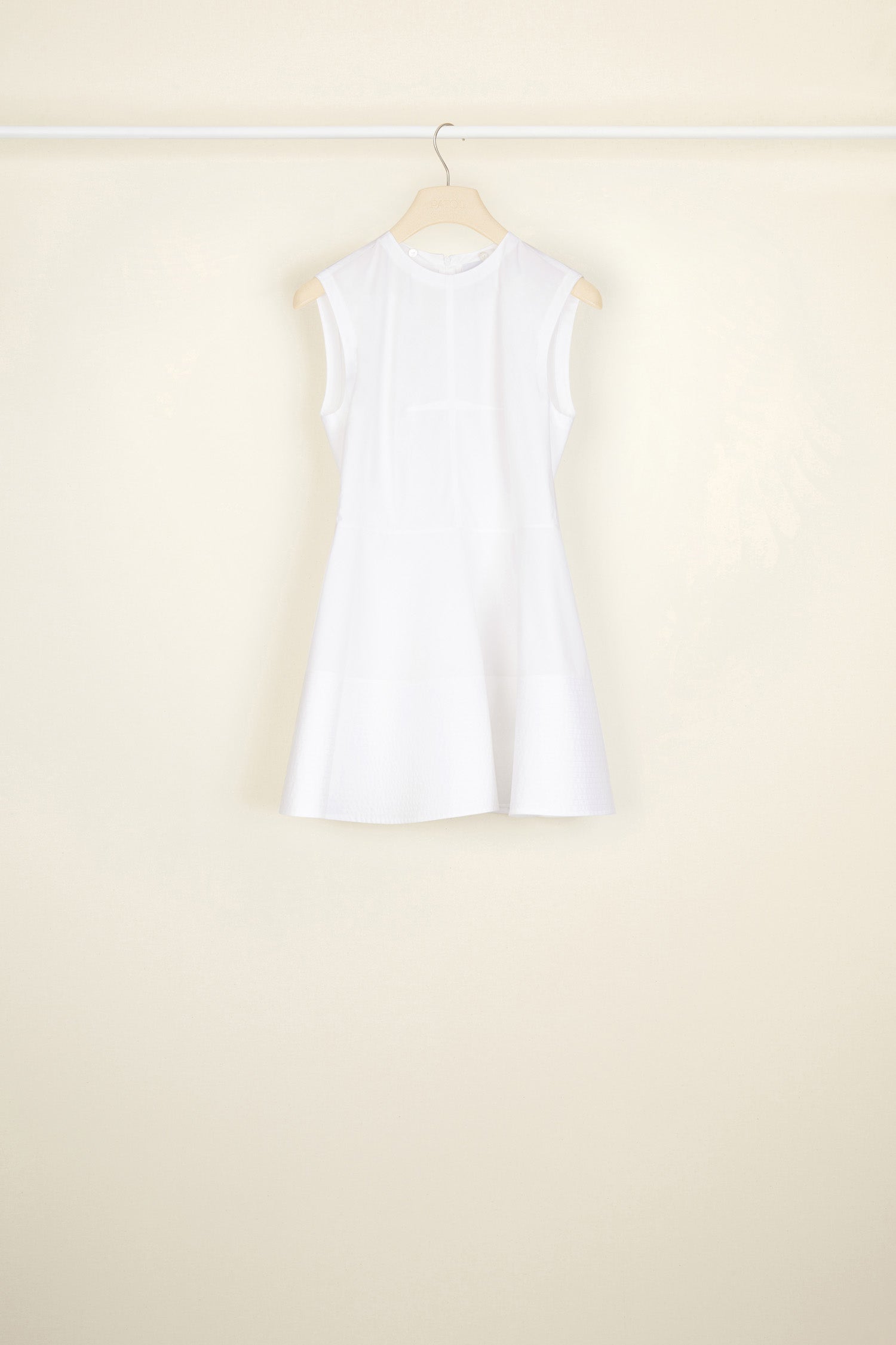 Patou TO023 top peplum coton bio blanc col amovible