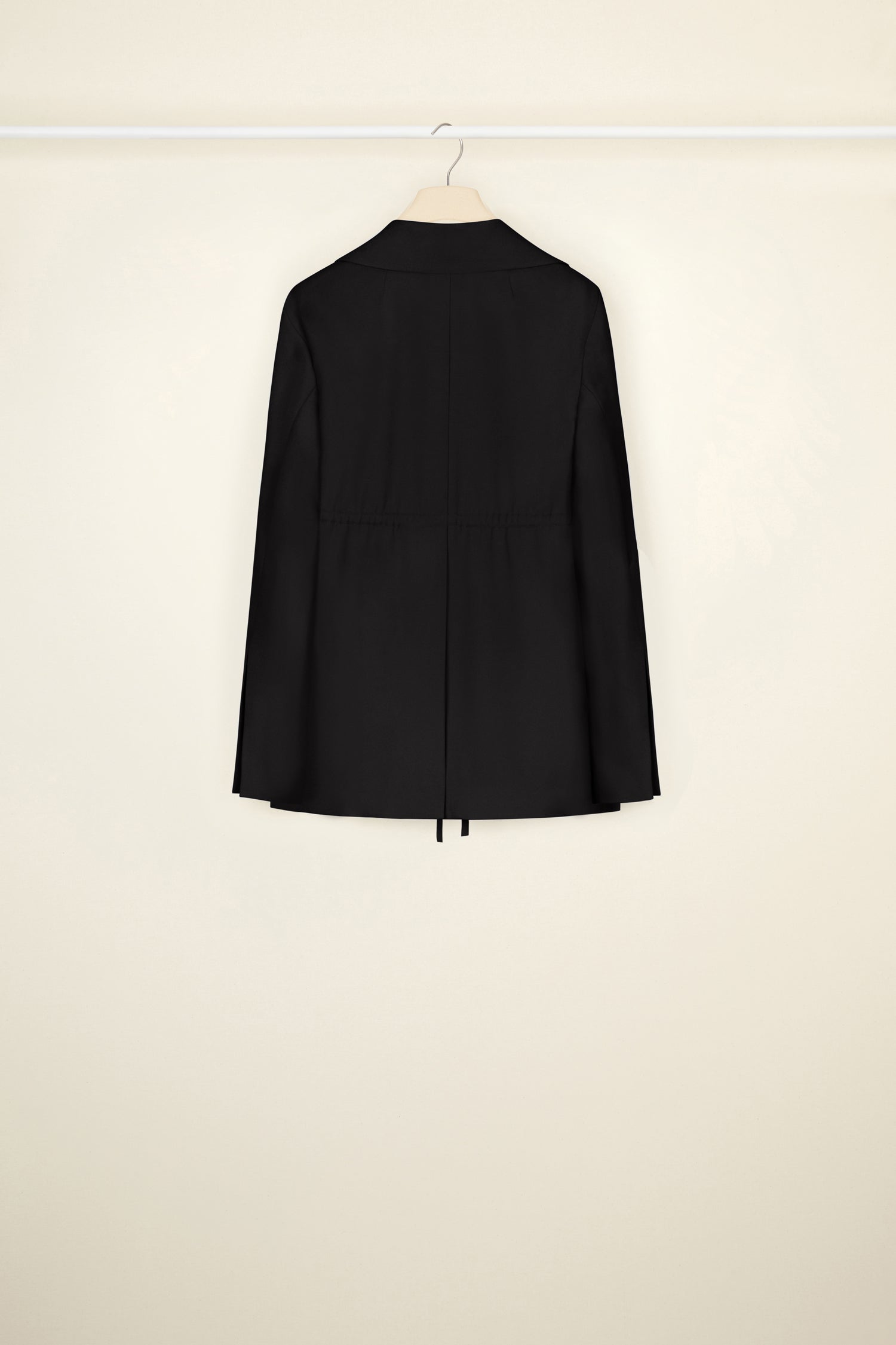 Patou Drawstring Veste Laine Noire Cordon Taille
