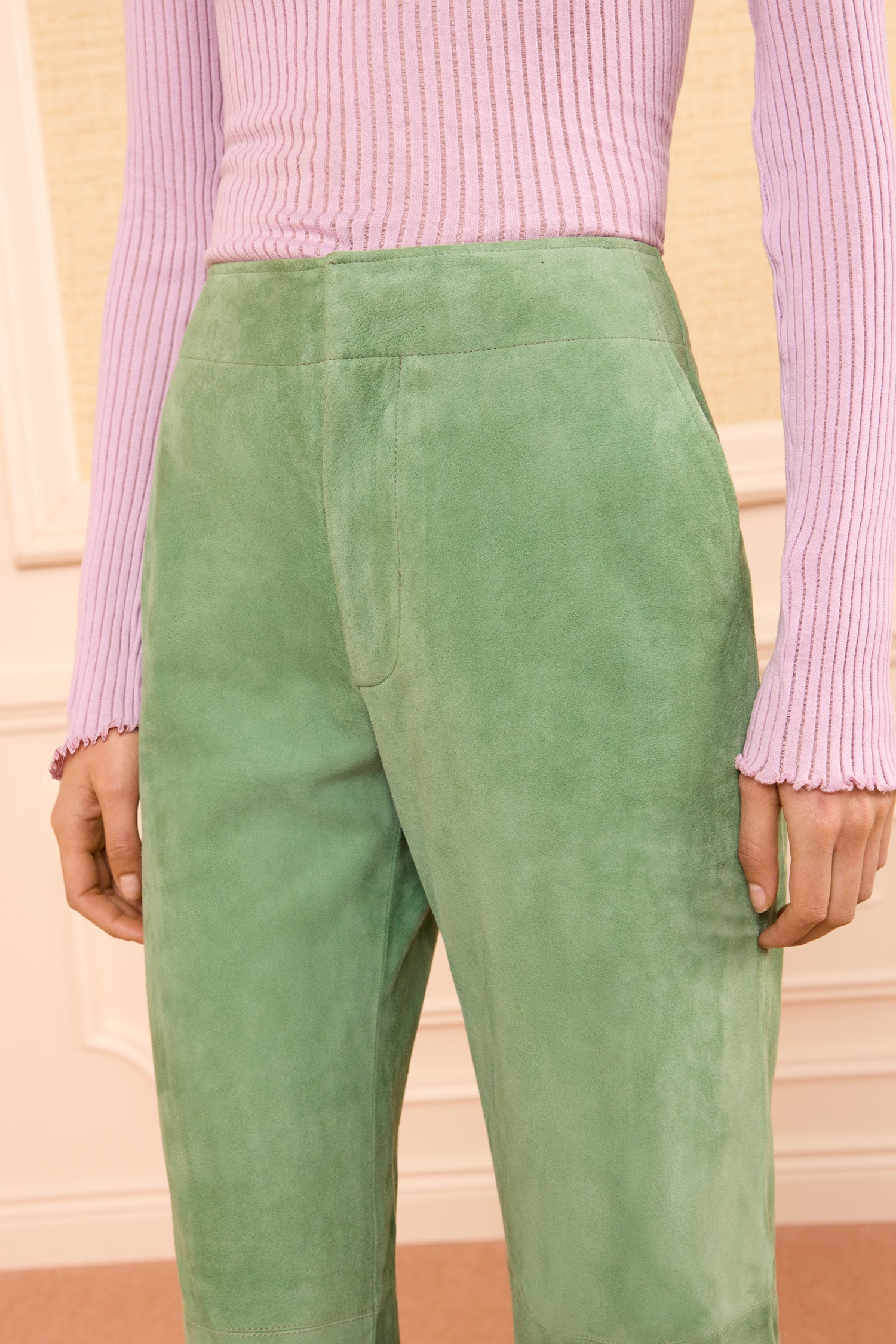 Ulla Johnson Freja pantalon daim vert agneau
