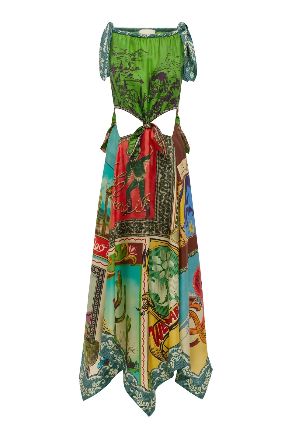 Alemais Ace Silk Scarf Dress robe midi soie