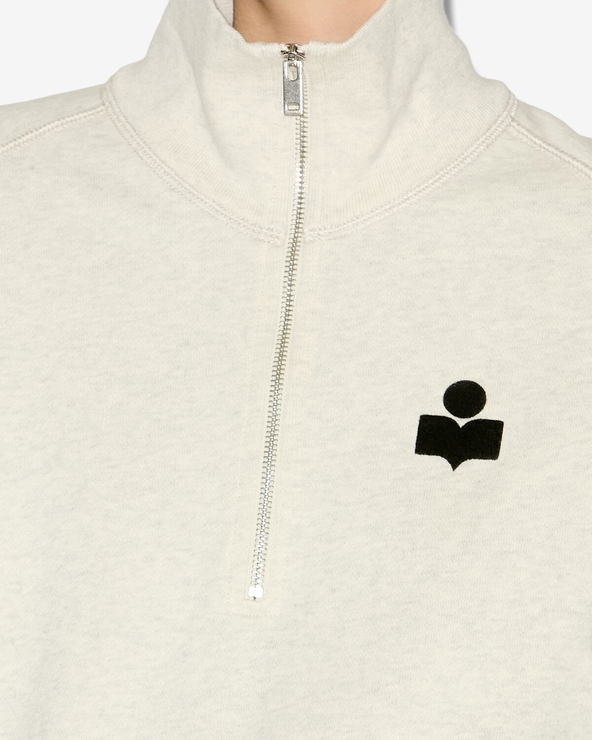 Isabel Marant Ross sweatshirt écru col montant zip