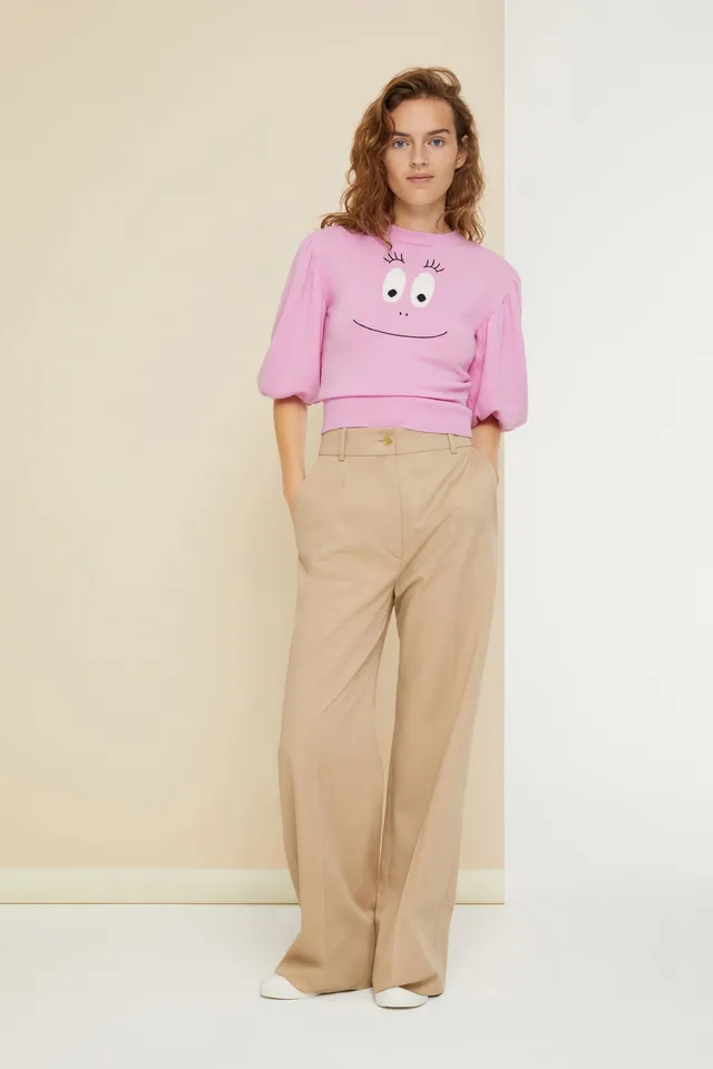 Patou KN086 pull cropped cachemire lilas