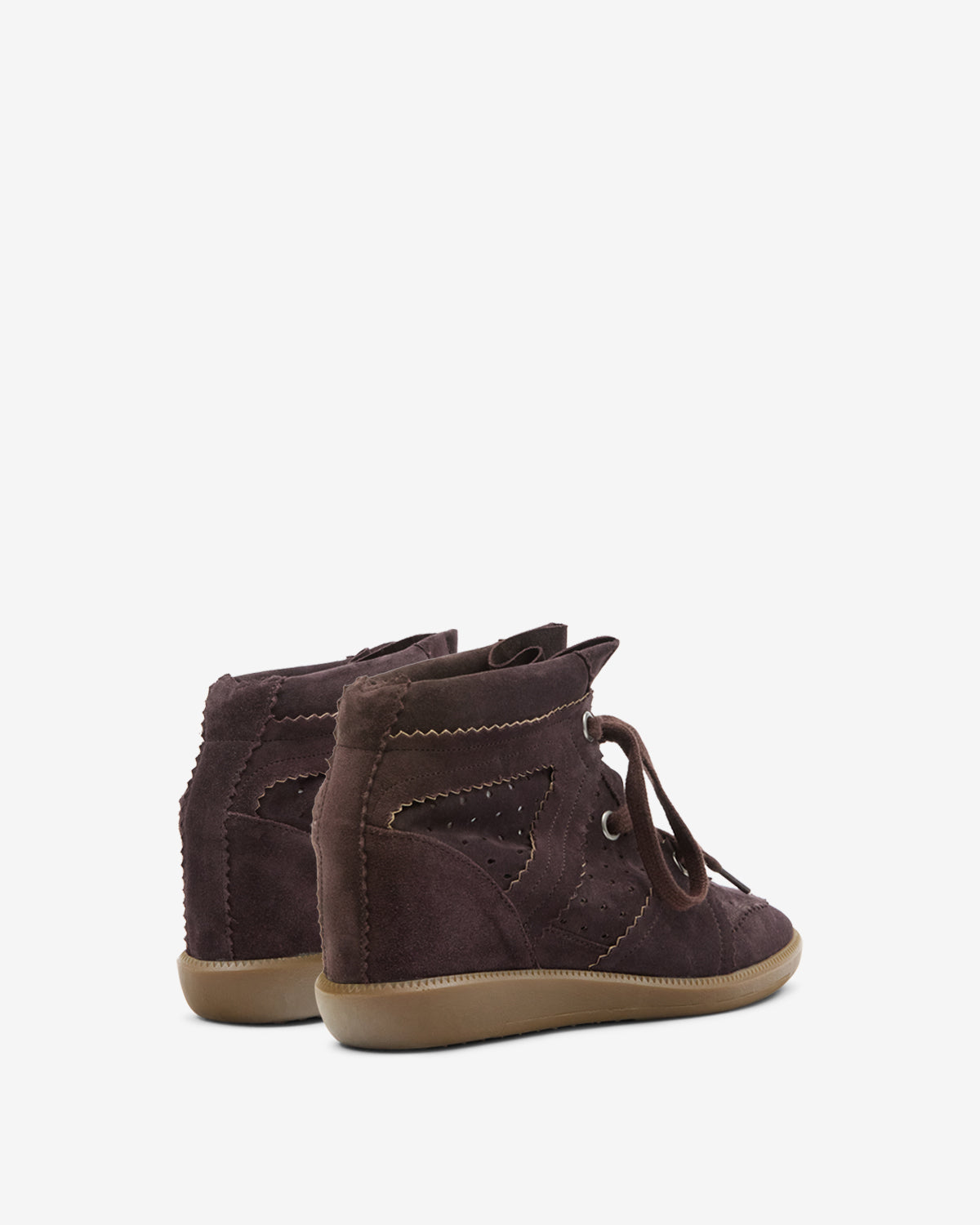 Isabel Marant Bobby baskets chocolat cuir compensées