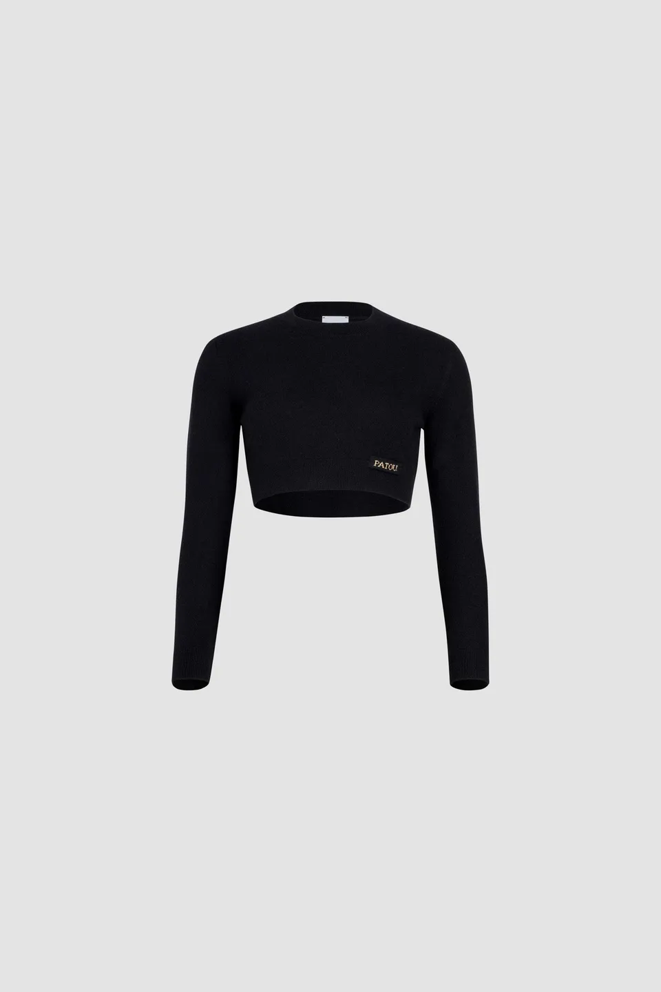 Patou KN220 pull cropped laine cachemire Noir