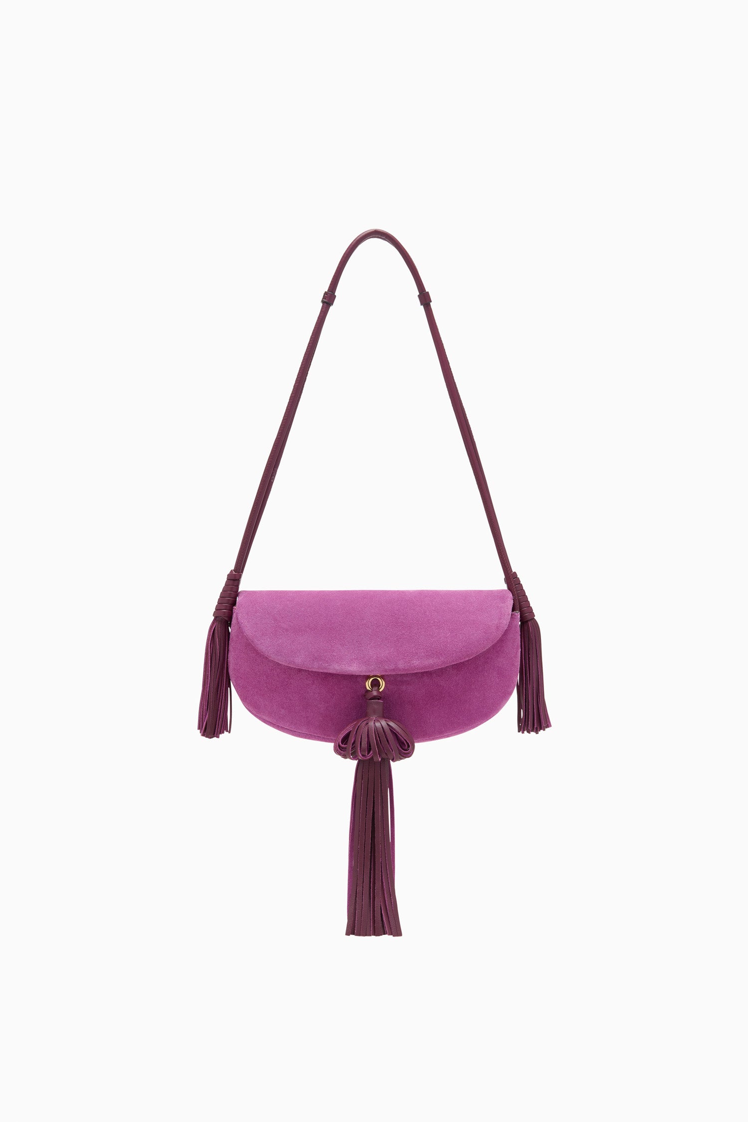 Ulla Johnson Paloma SP261103 sac cuir Orchid pompons