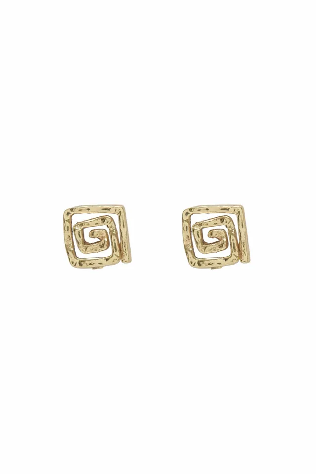 Alemaïs Le Jardin Square Spiral Studs boucles laiton