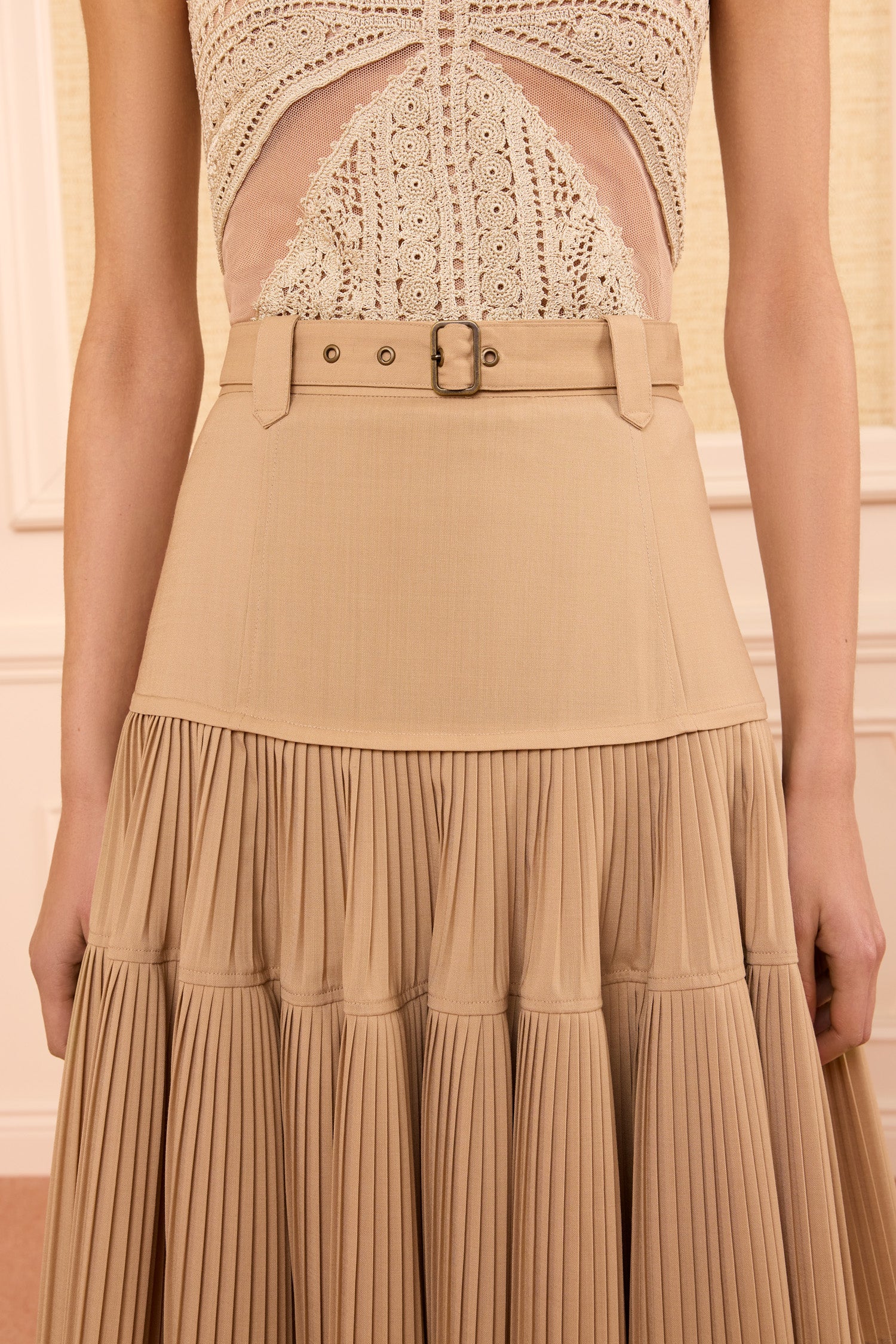 Ulla Johnson Coralie PF260303 jupe midi Dunewood plissée