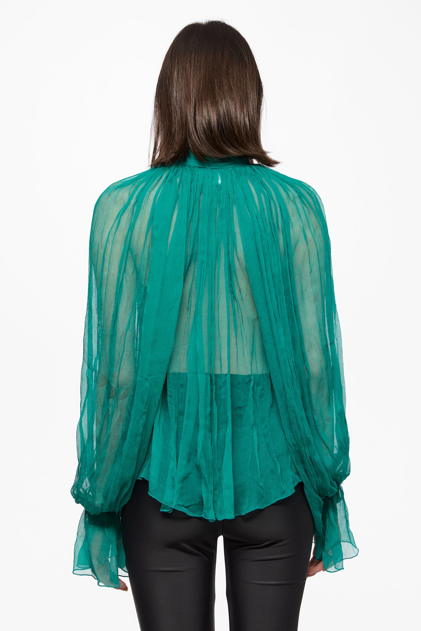ATU Body Couture Pine Green Chiffon chemise soie vert foulard