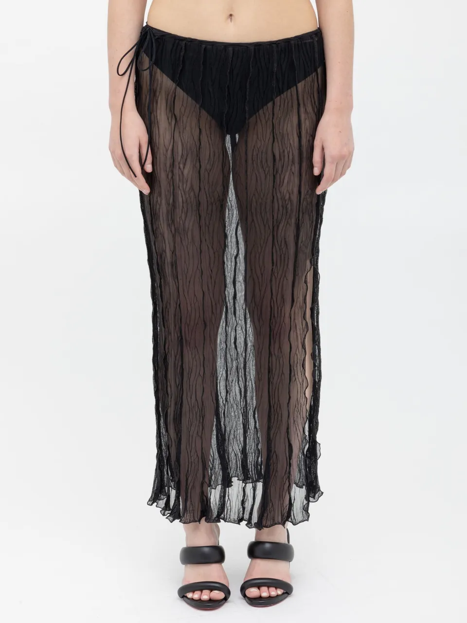 Ester Manas Skirts jupe longue froissée noire M/L mesh