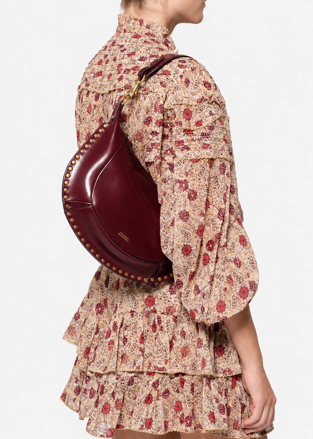 Isabel Marant Naoko sac cuir bordeaux 33 cm