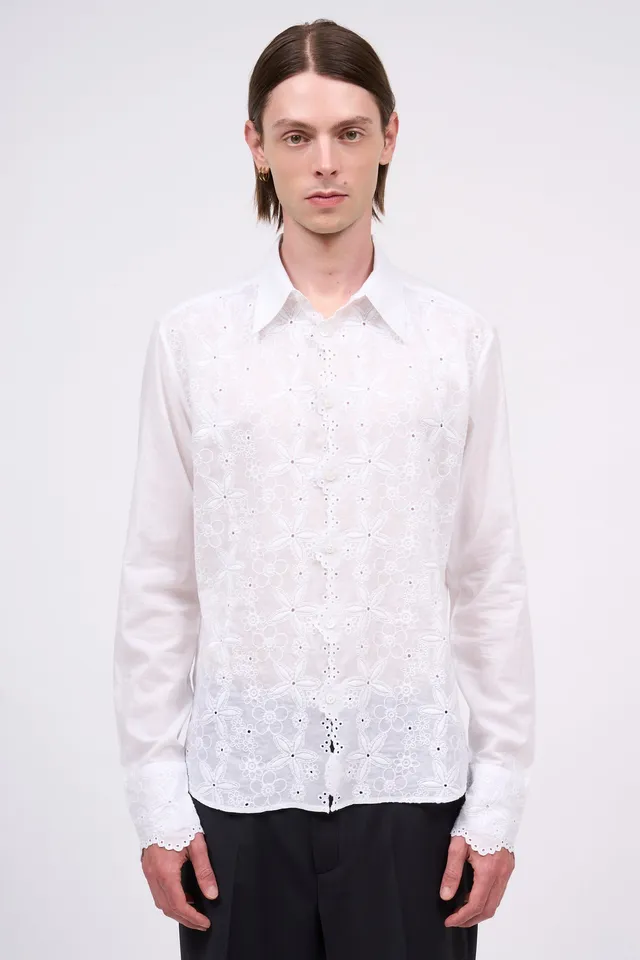 Paul & Joe STEWART chemise brodée voile de coton florale