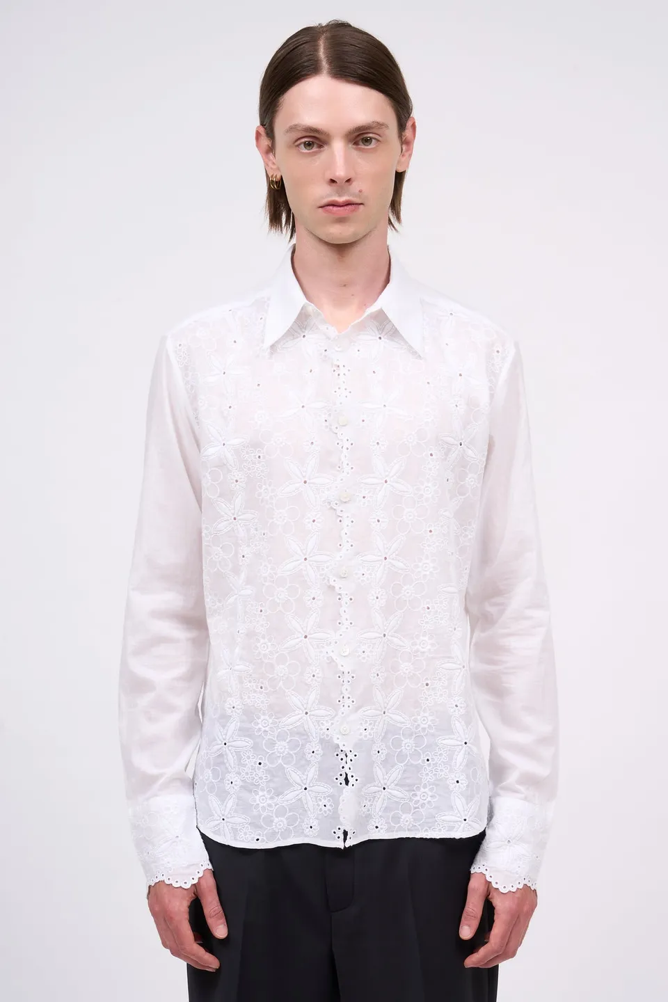 Paul & Joe STEWART chemise brodée voile de coton florale