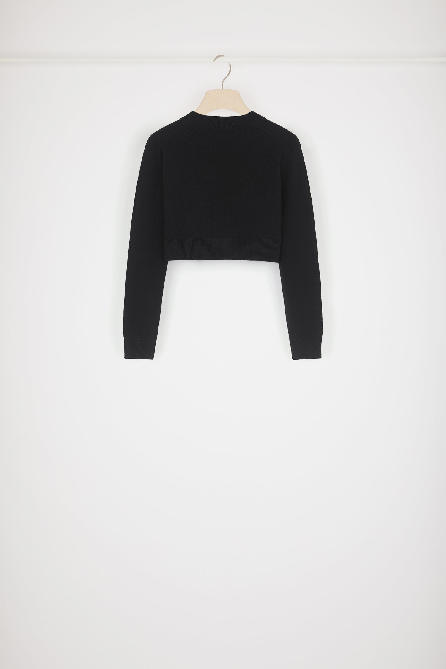 Patou KN099 pull cropped laine cachemire noir