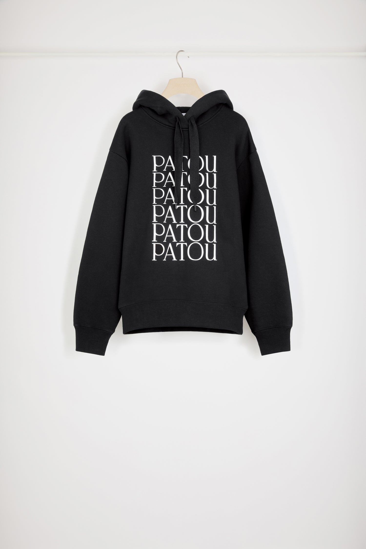 Patou H23JE0939995999B sweat à capuche noir coton bio