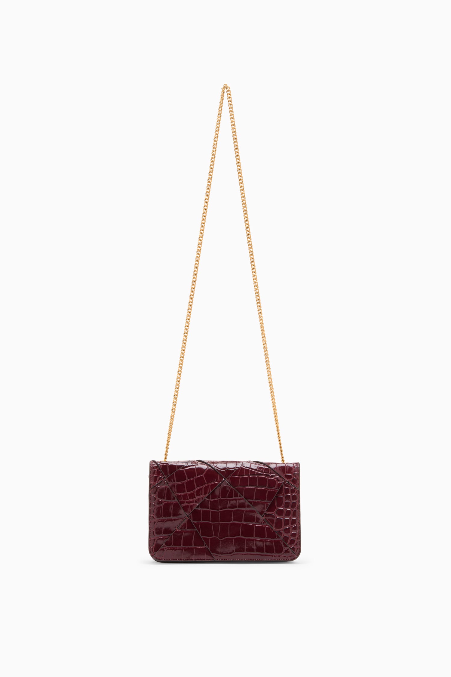 Ulla Johnson Charlotte Sac flap chaîne Bordeaux croco