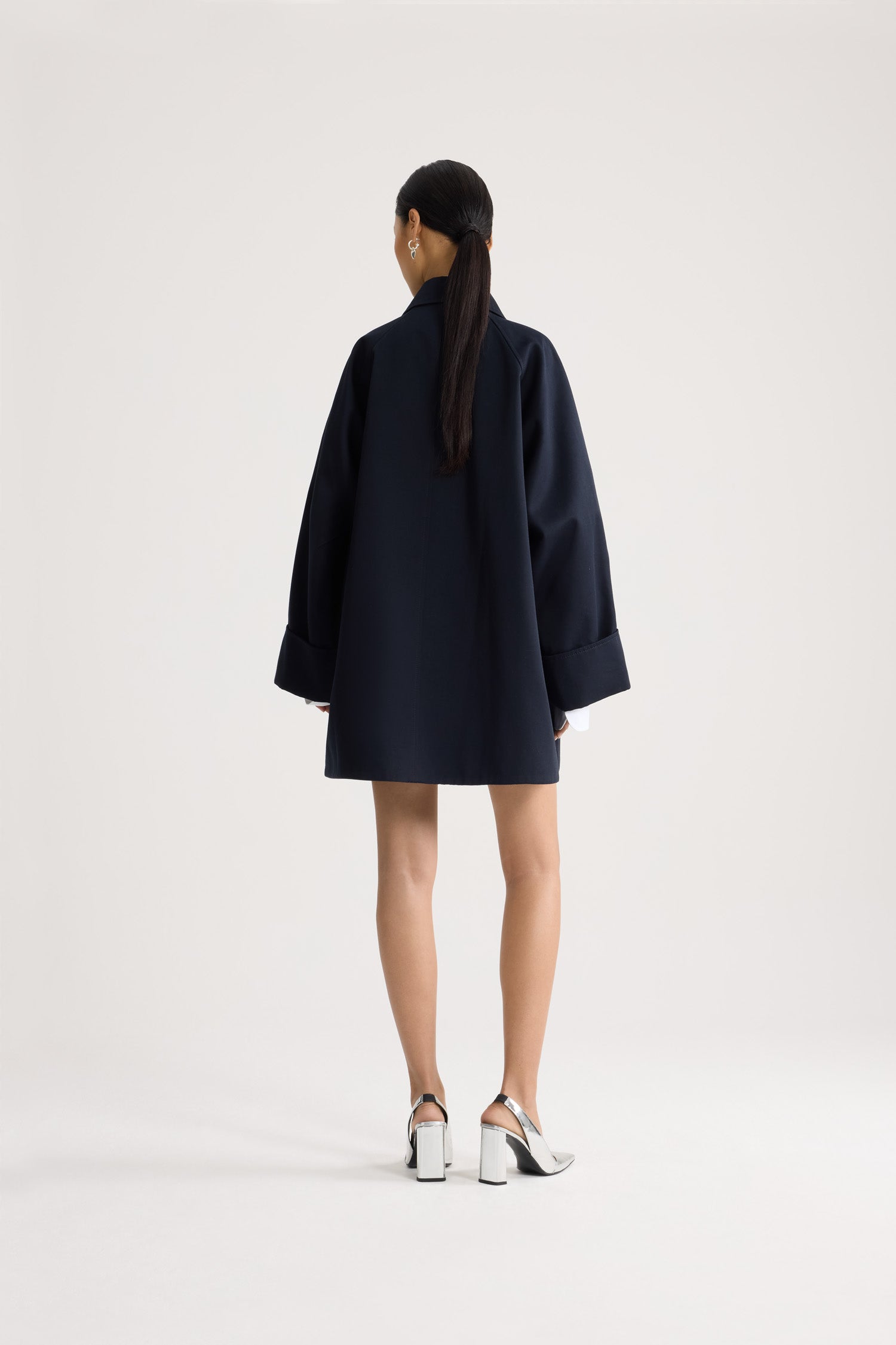 Patou OU0440074698N parka oversize bleu nuit coton bio