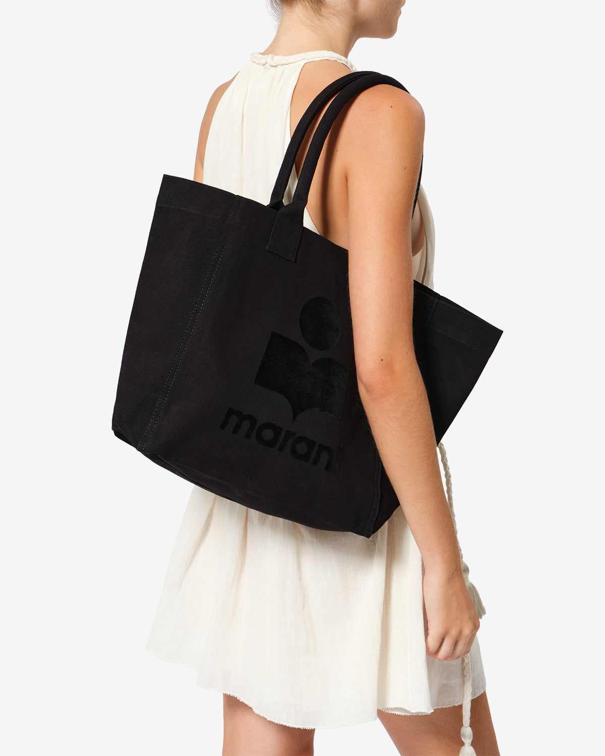 Isabel Marant Yenky Small sac cabas noir toile coton