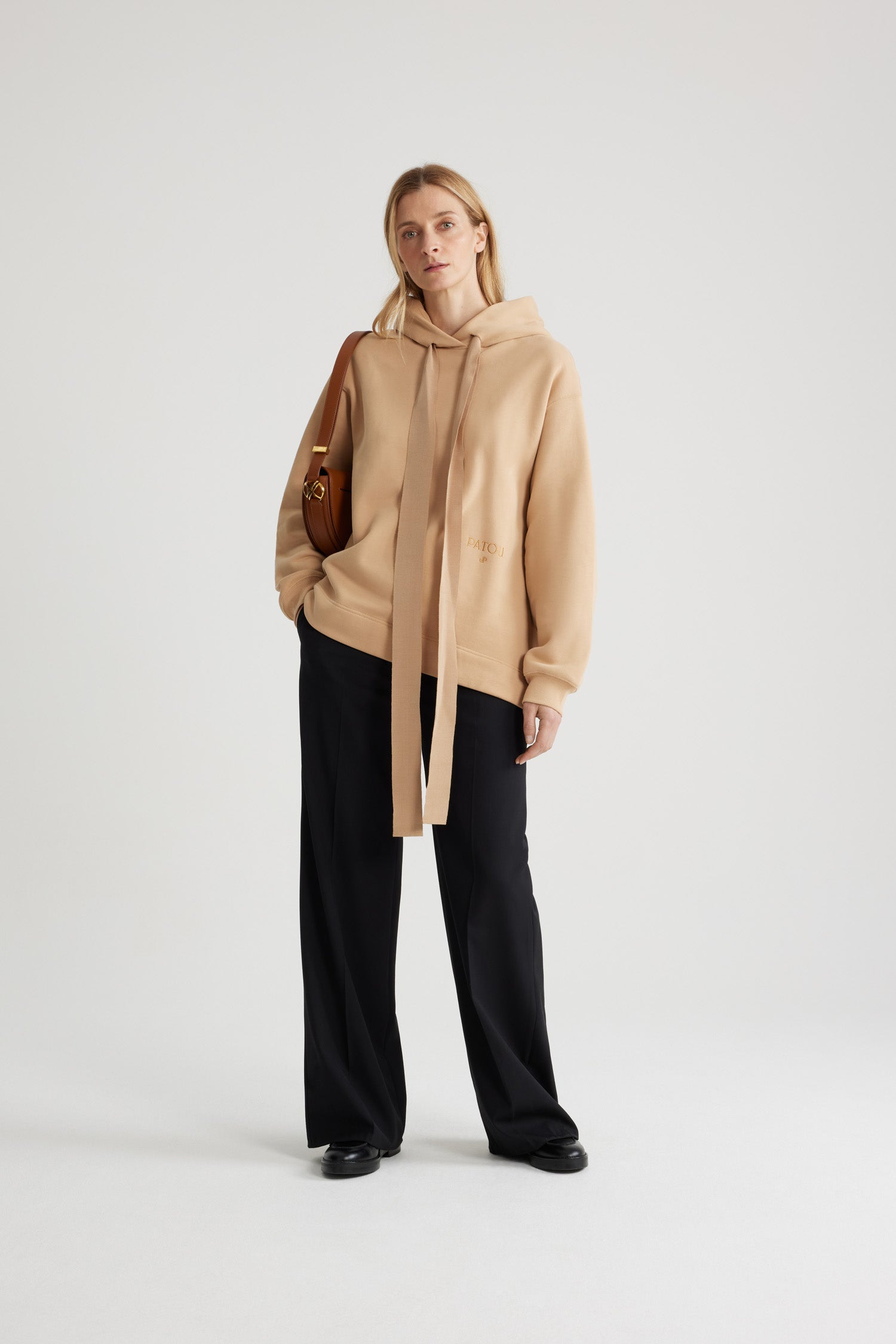 Patou Archive JE037 hoodie coton bio biscuit