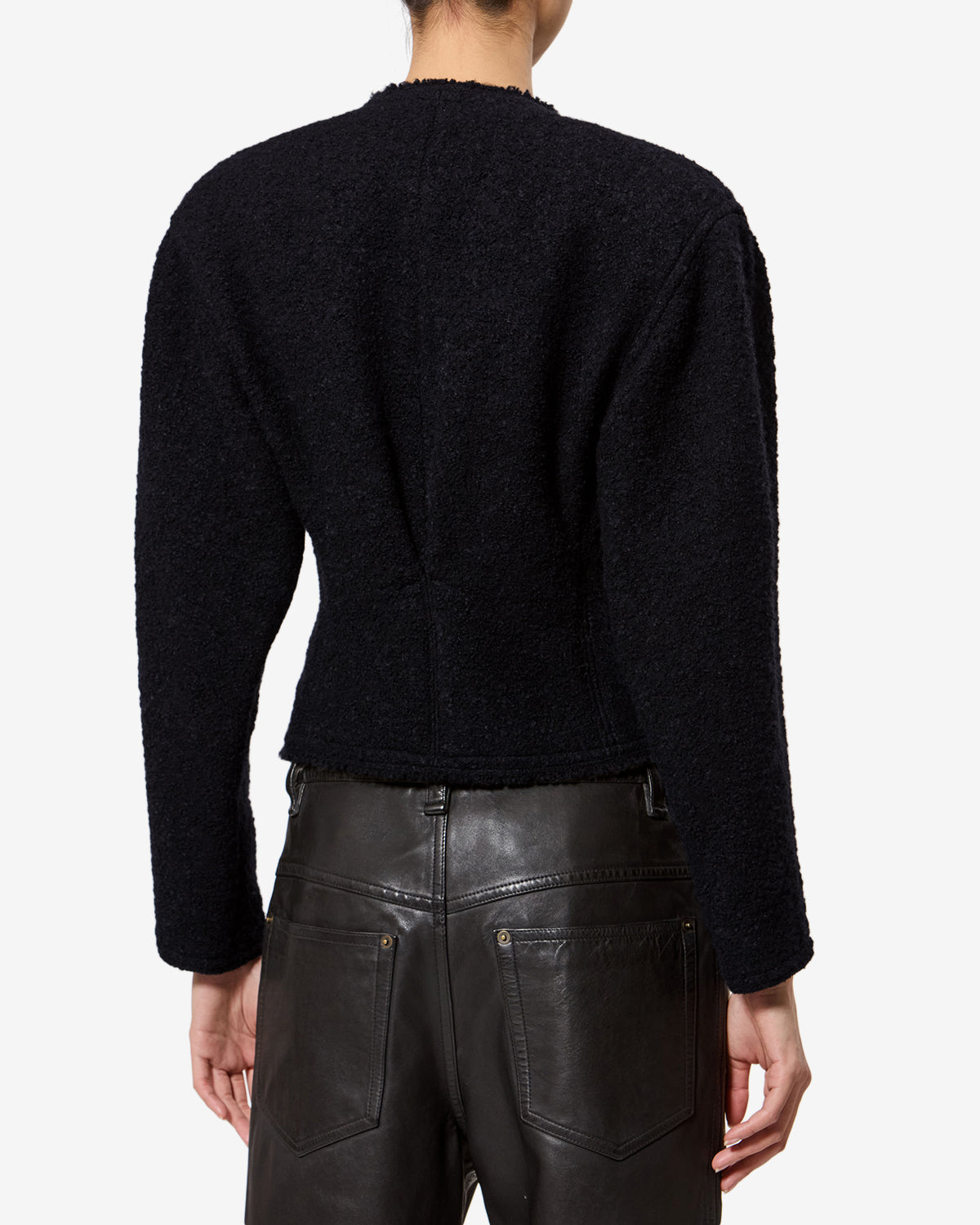 Isabel Marant Suna VE0710FA veste laine noire frangée