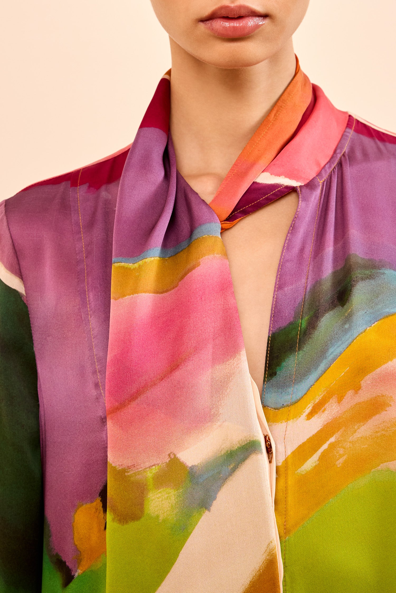Ulla Johnson Critique robe midi soie satin multicolore