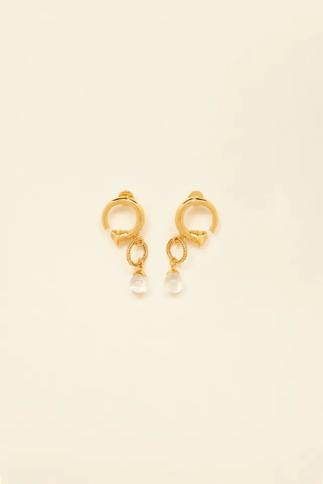 Patou A20JW0101002297G boucles perles laiton doré