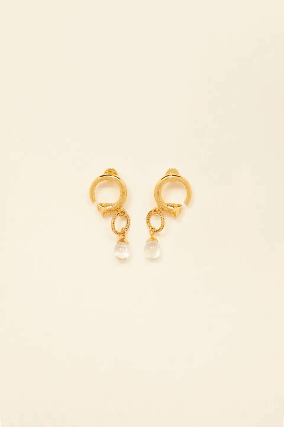 Patou A20JW0101002297G boucles perles laiton doré