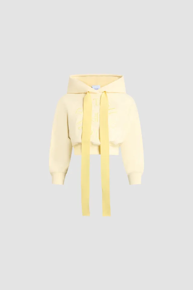 Patou JE069 sweat hoodie coton bio jaune court