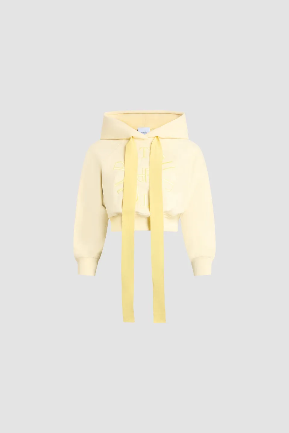 Patou JE069 sweat hoodie coton bio jaune court