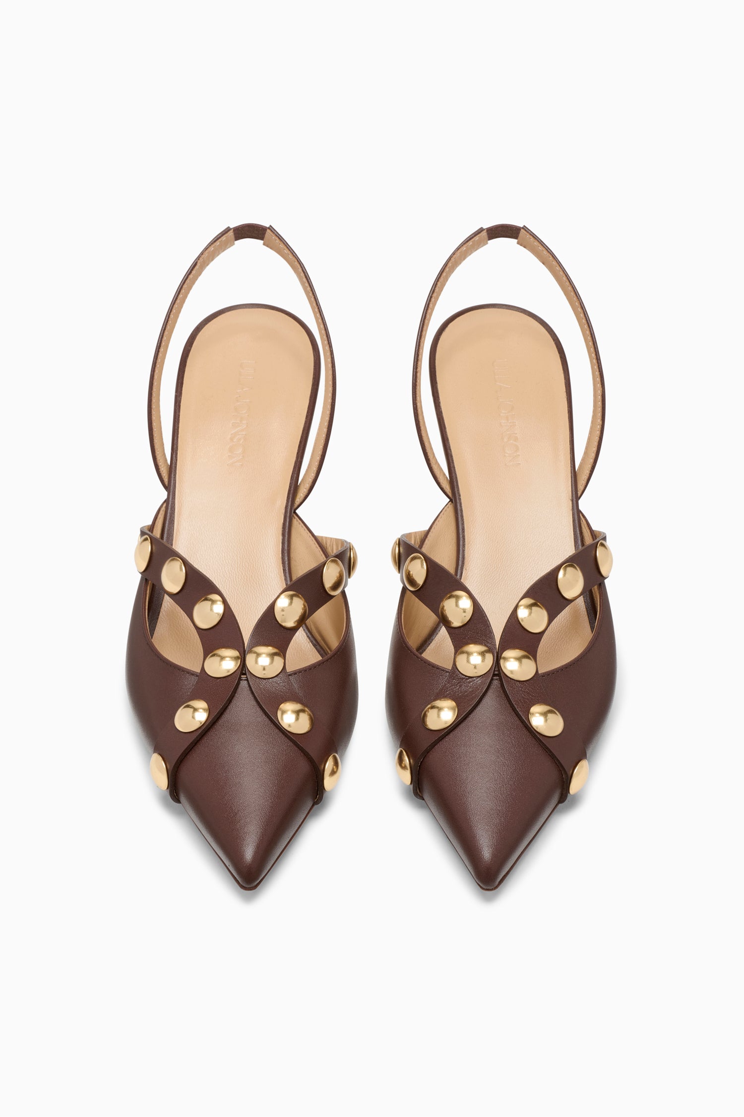 Ulla Johnson Vendome escarpins cuir marron Sequoia 55mm