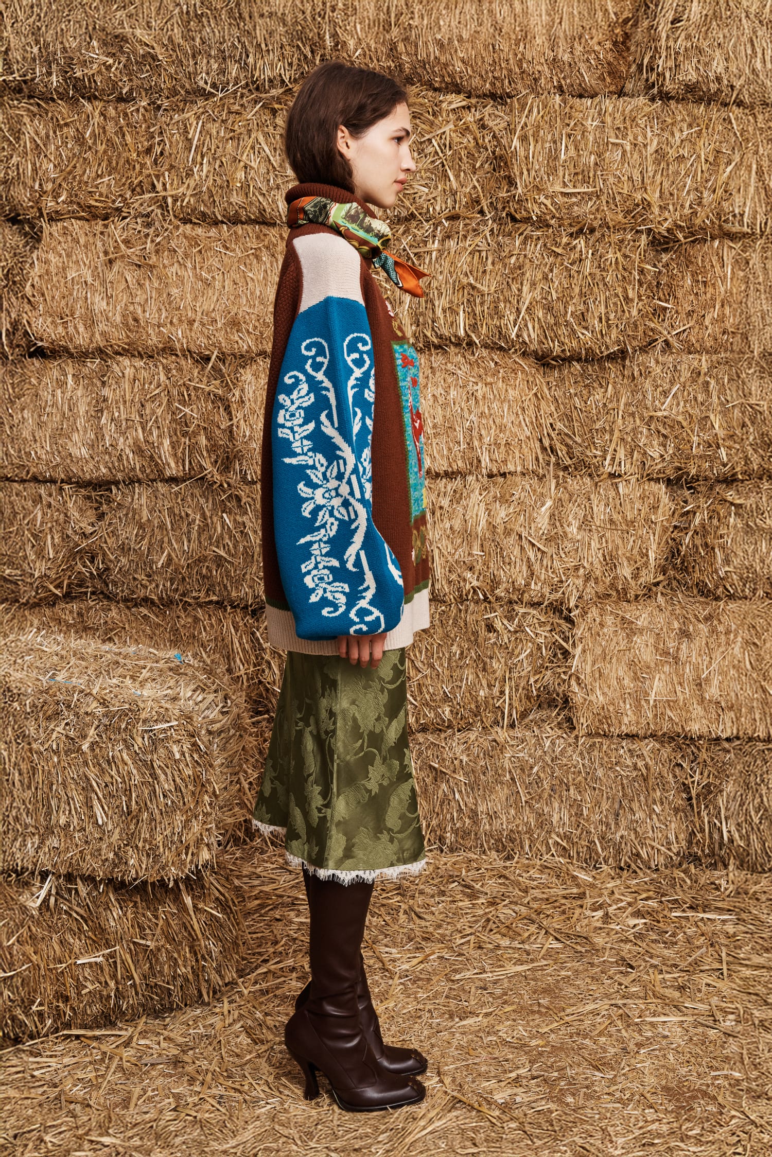 Alemäis Lasso Patchwork Knit Sweater pull laine