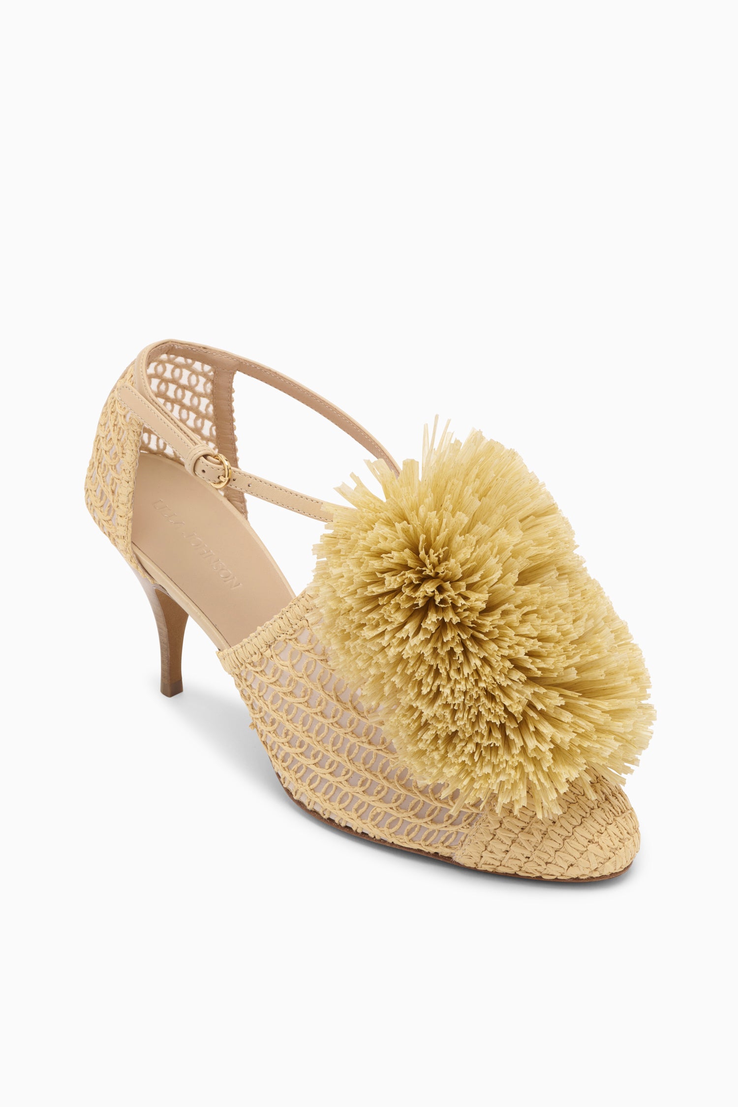 Ulla Johnson Raffia escarpin sable beige talon 75 mm