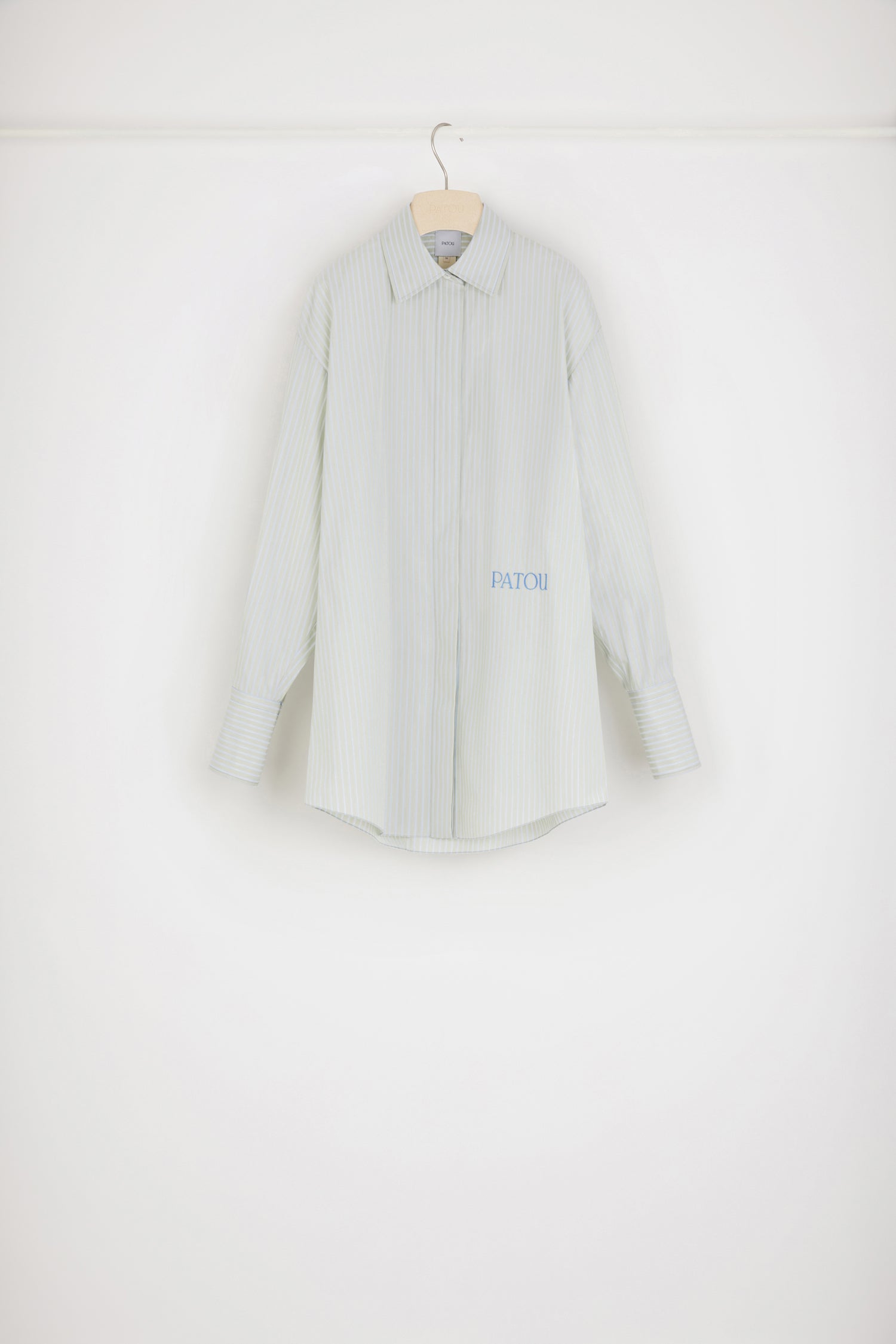 Patou DR101 robe chemise coton bio vert raye 38