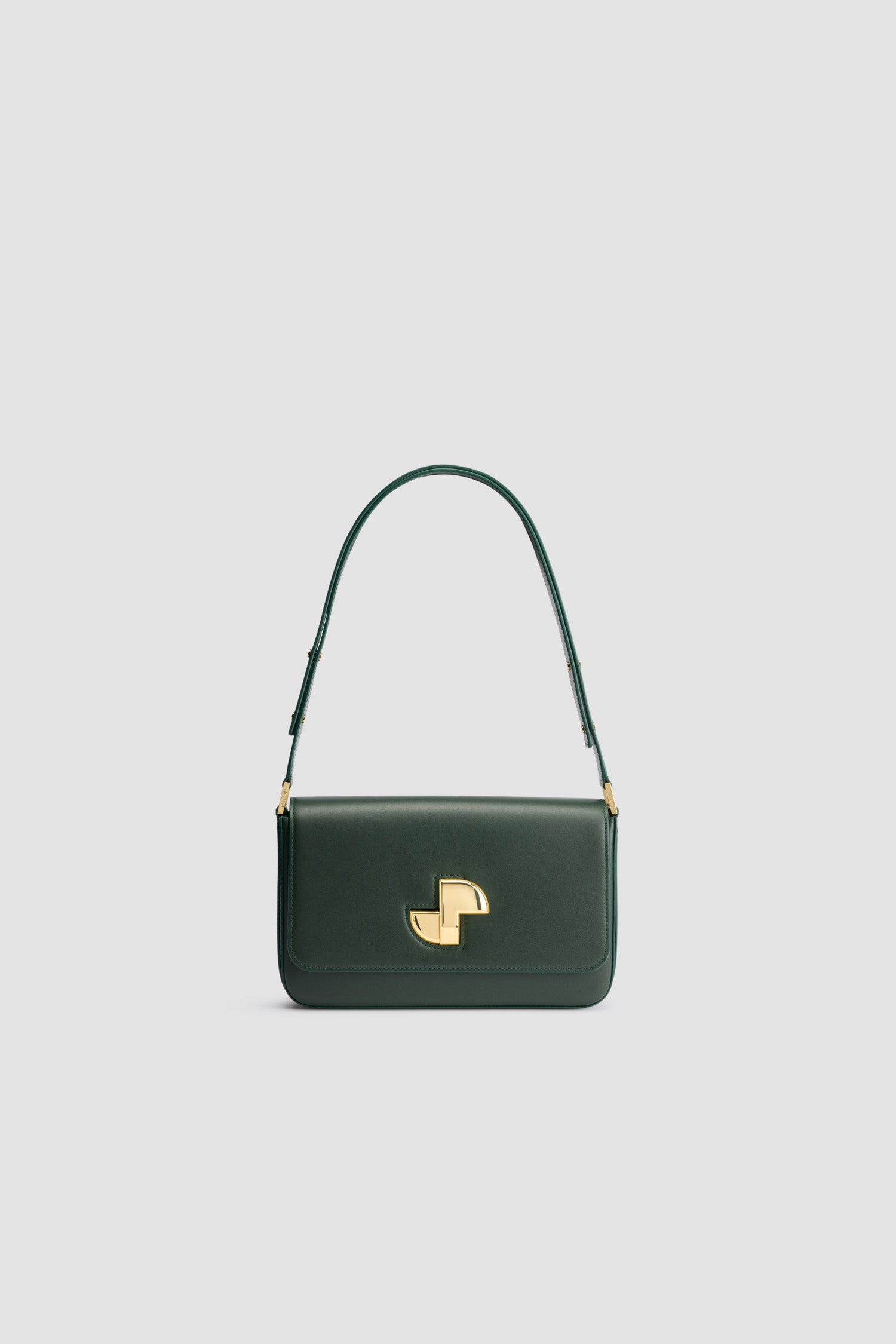 Patou H24BA0175000754B sac cuir vert bouteille