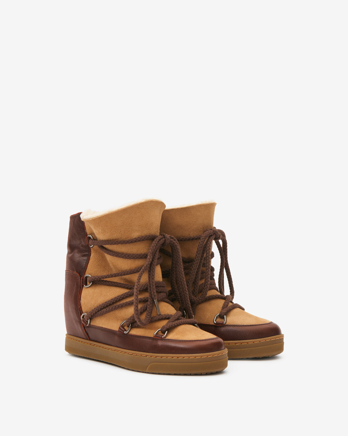 Isabel Marant Nowles bottines cuir marron shearling
