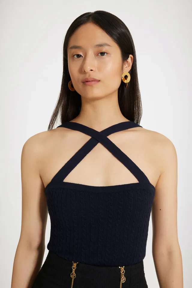 Patou KN125 top maille laine noir XS-XL