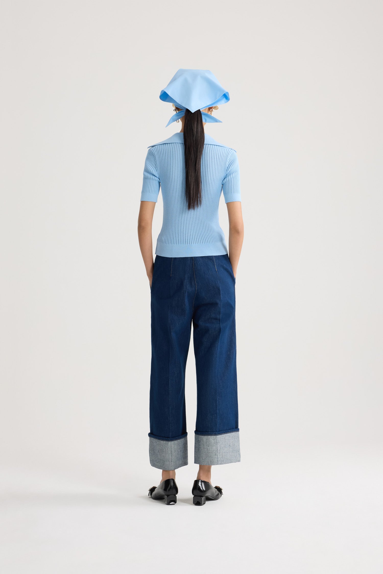 Patou P26KN341 polo coton brodé bleu Riviera