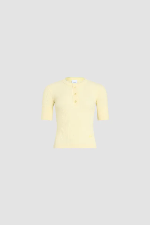 Patou JE250 t-shirt coton jaune XS-XL boutonné