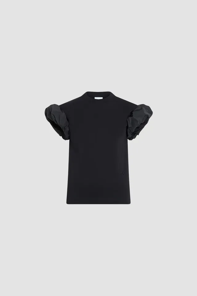 Patou JE225 t-shirt noir coton bio manches faille