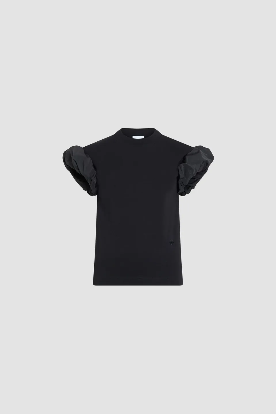 Patou JE225 t-shirt noir coton bio manches faille