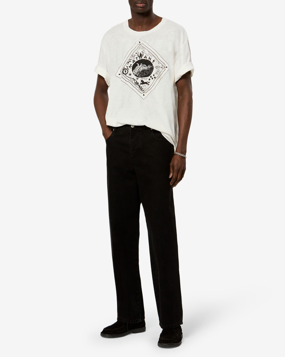 Isabel Marant Jorjey jean loose noir délavé coton