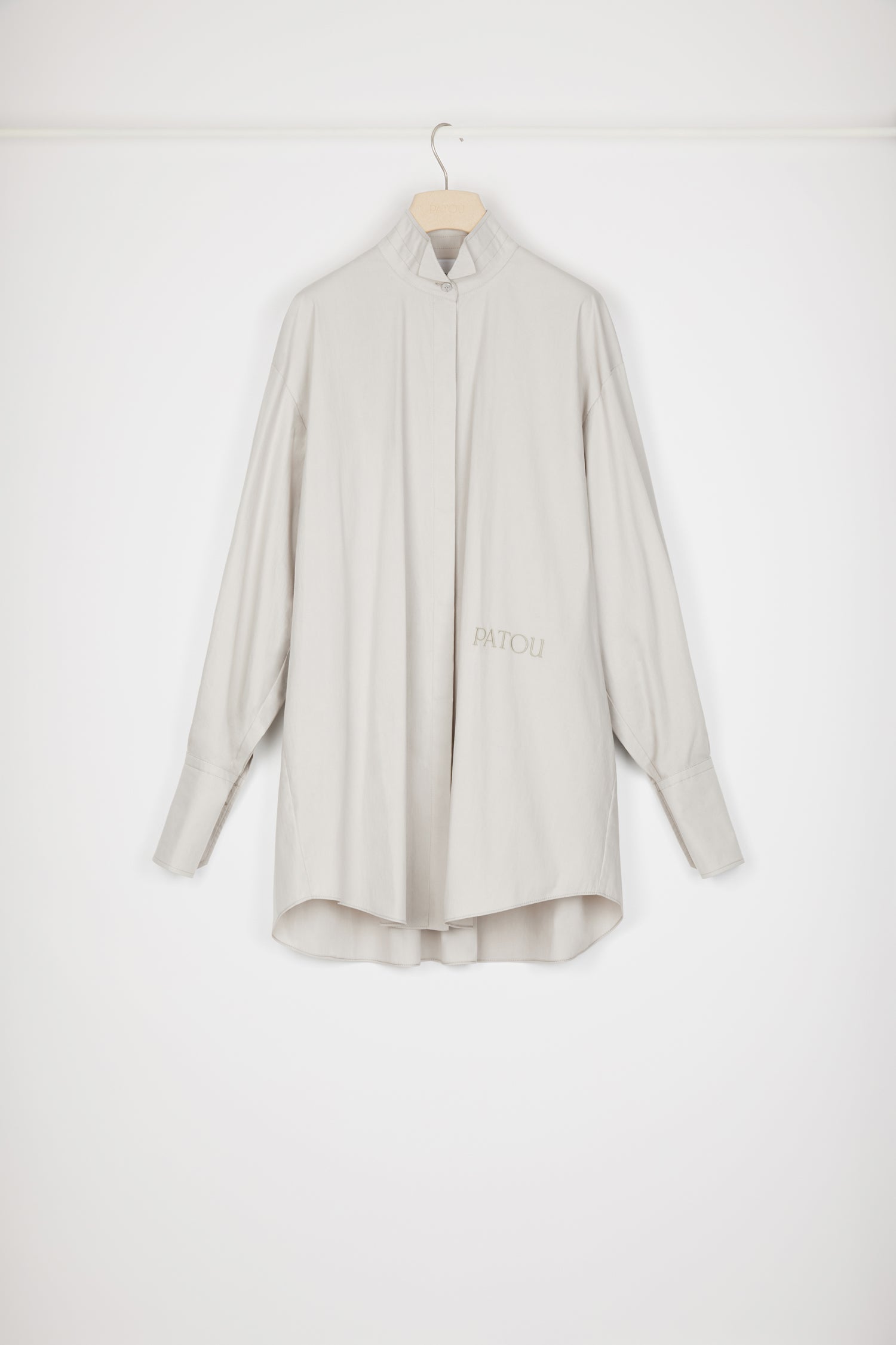 Patou robe chemise mini DR112 coton bio gris argenté 34-44