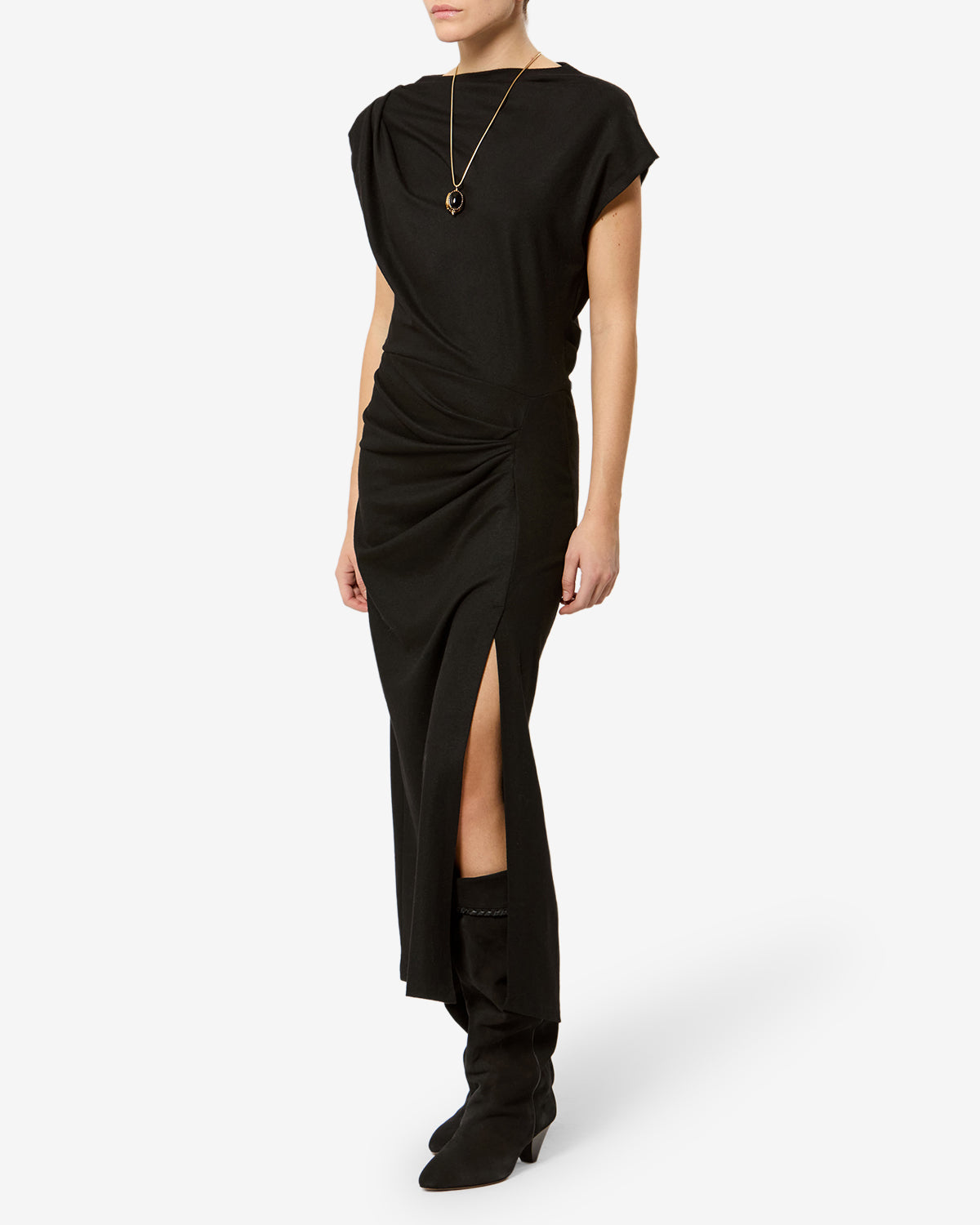 Isabel Marant Naerys RO0260FD robe noir jersey longue