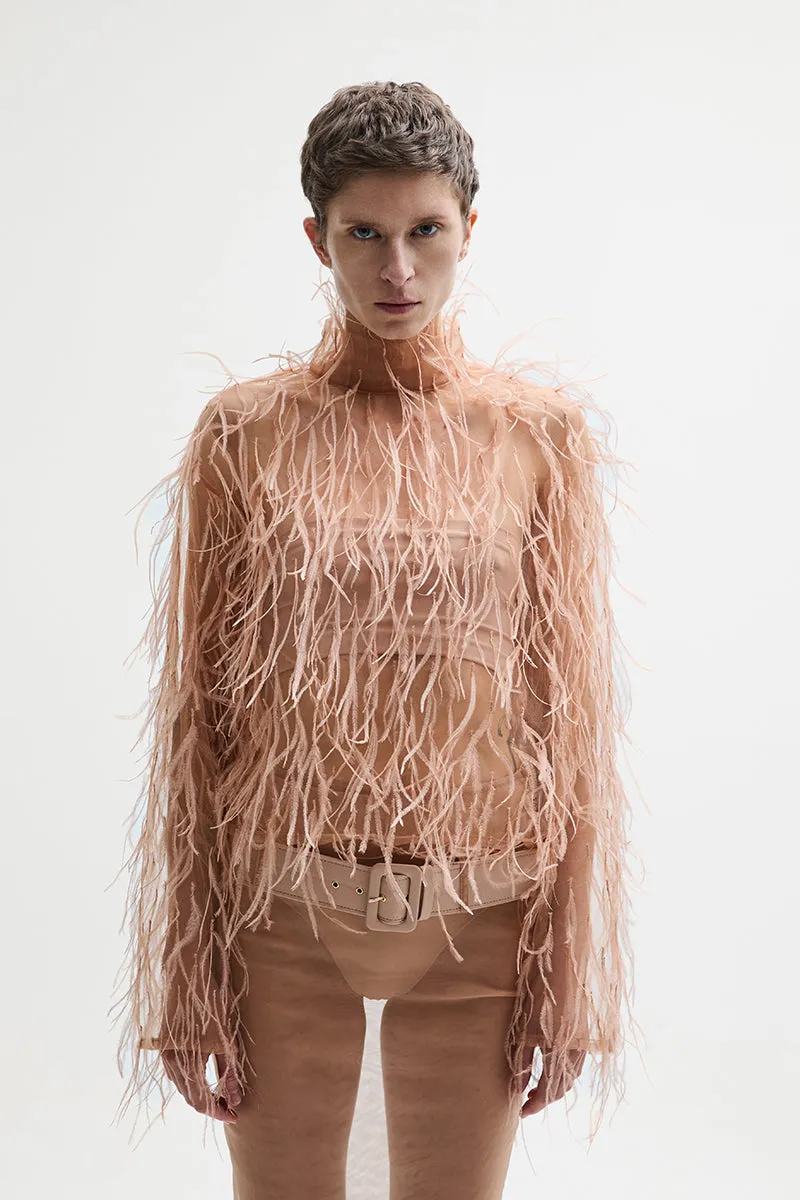 ATU Body Couture Aerial top tulle plumes taille S