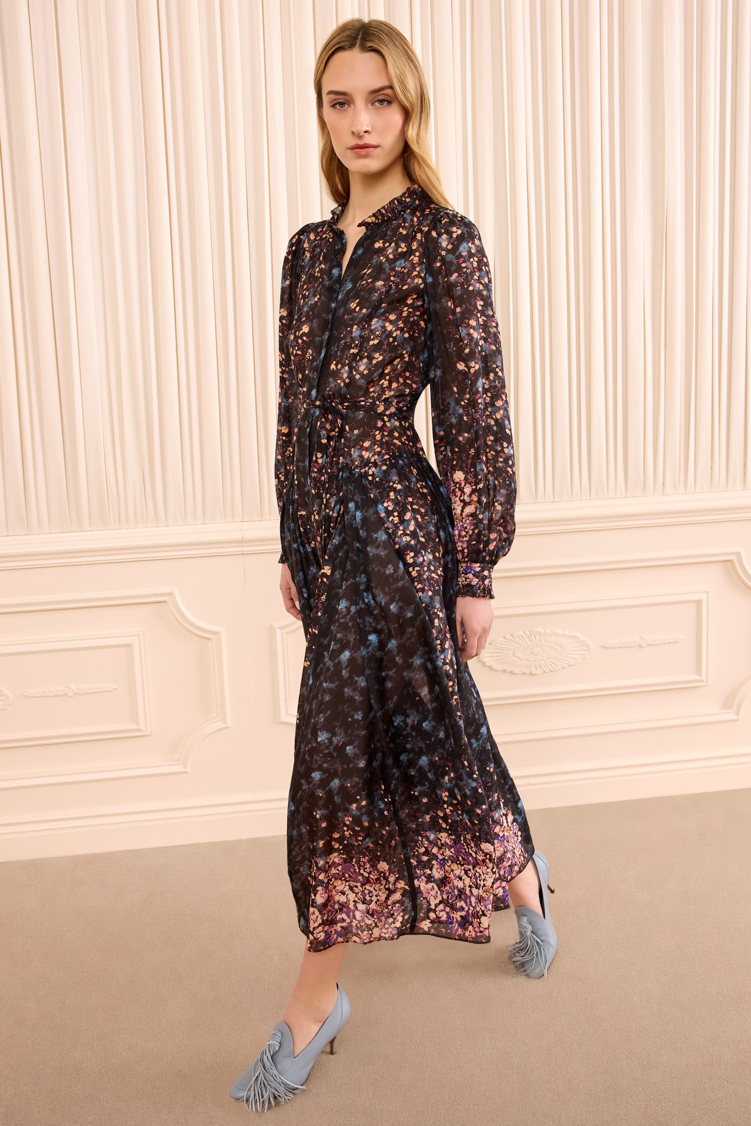 Ulla Johnson Tessa robe soie Eclipse manches longues